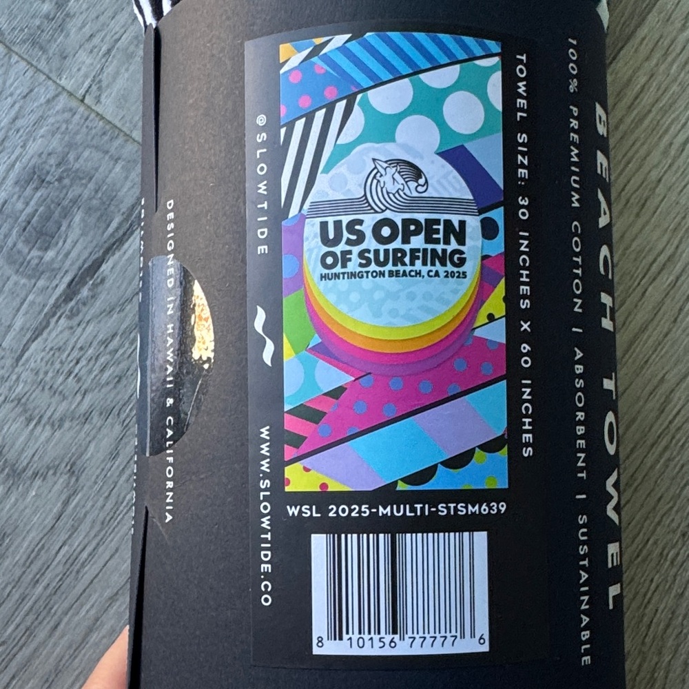 US Open Slowtide Beach Towel 2025 - Picture 2 of 3